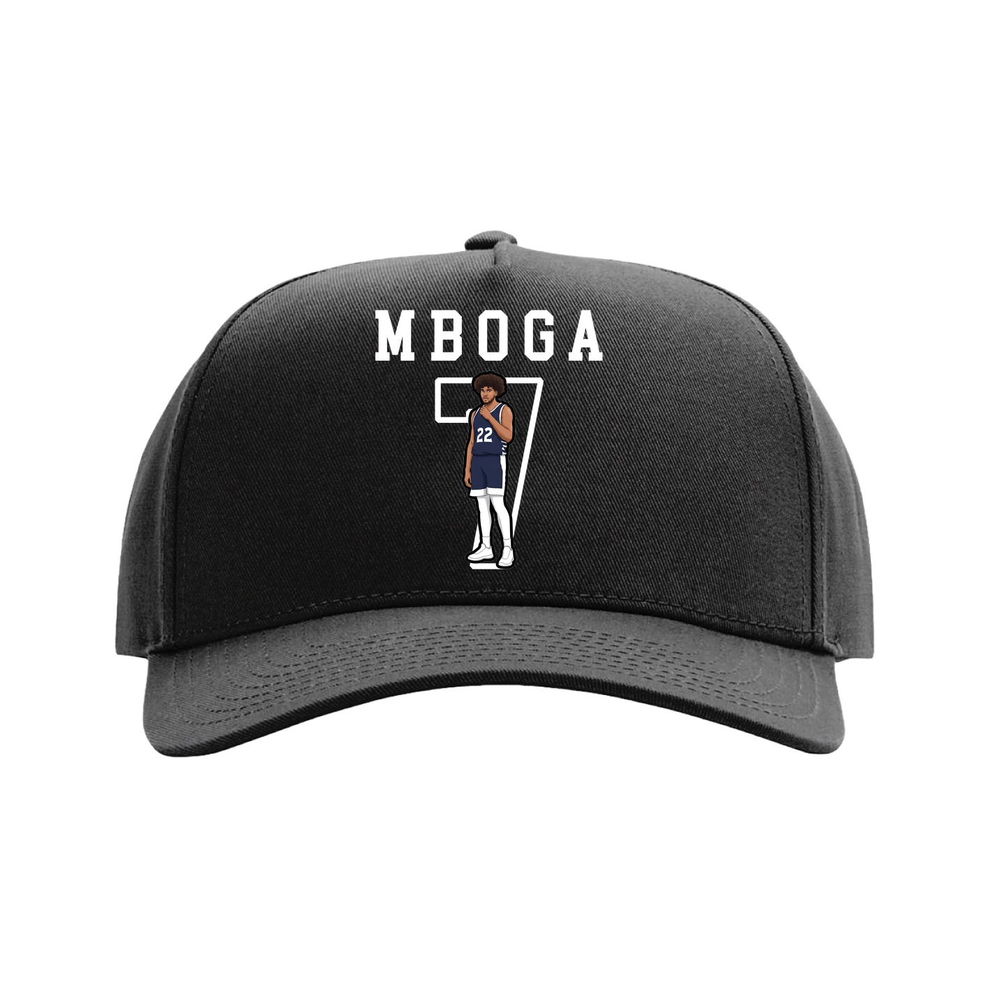 Full Fabric Five-Panel Champ Cap — Shirsey in Black