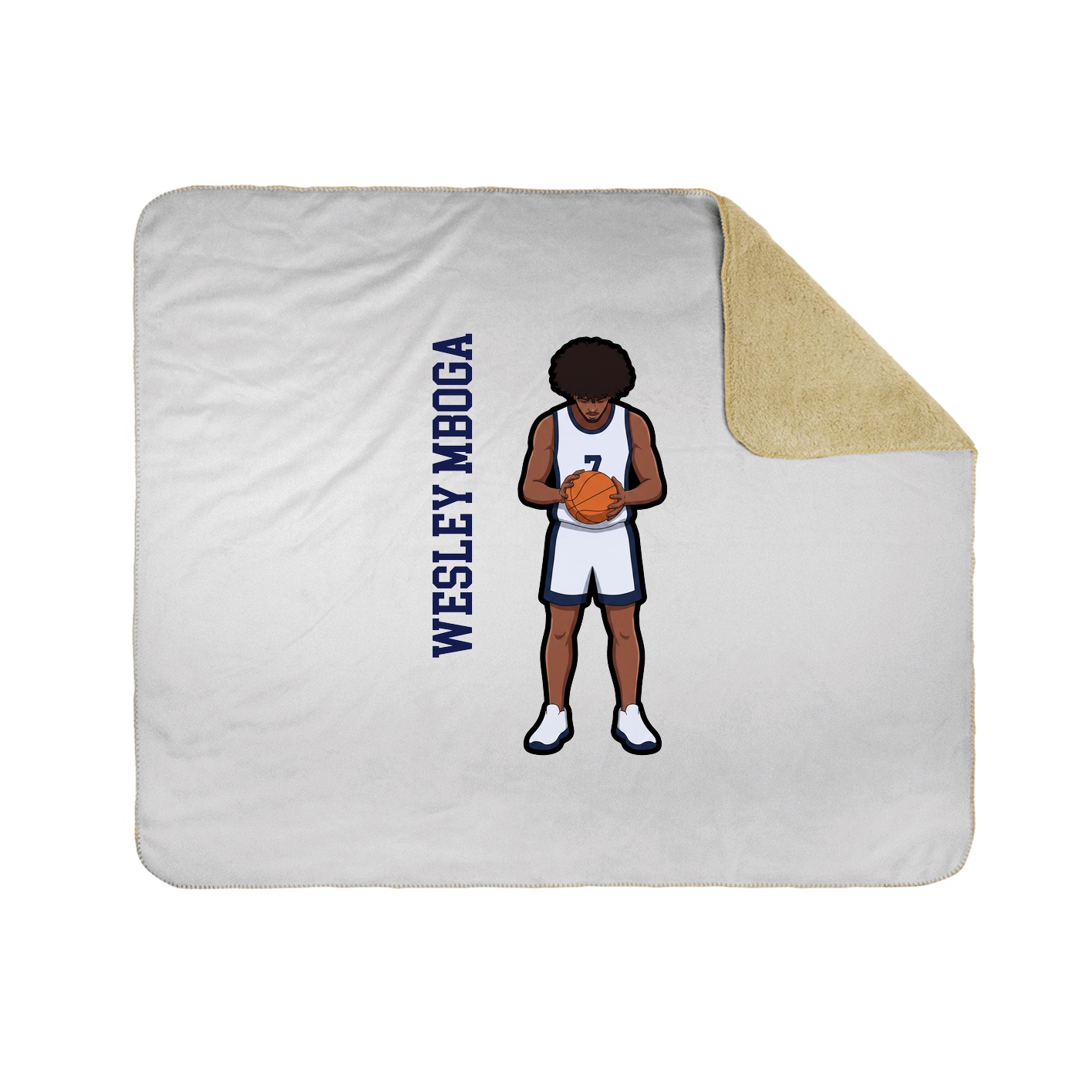 Throw Blanket — Name Vertical in White