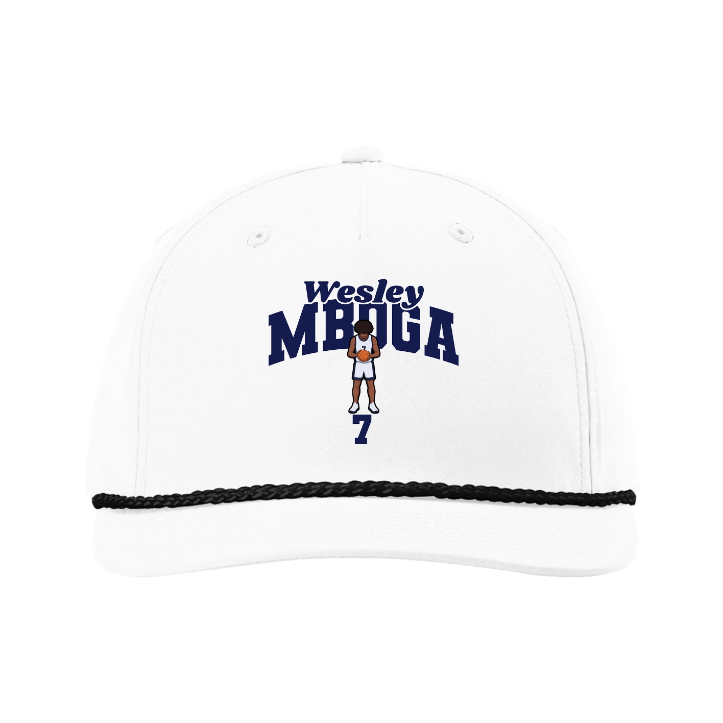 Five-Panel Classic Rope Cap — Signature Arch in White