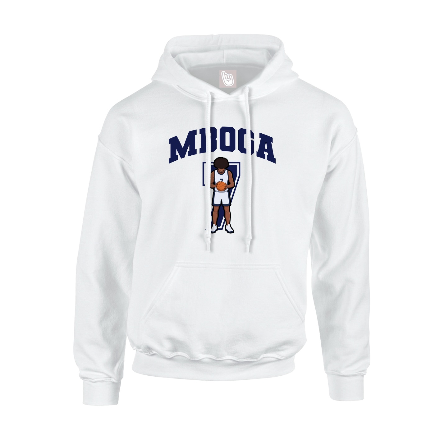 Hoodie — Number in White
