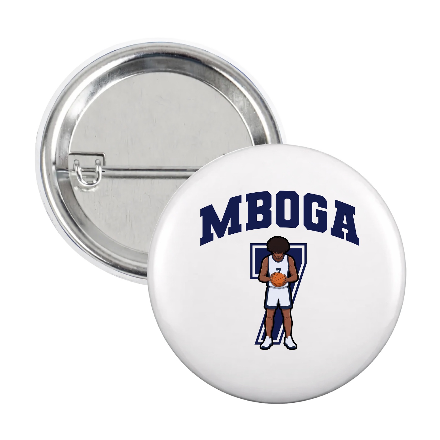 Game Day Button — Number in White