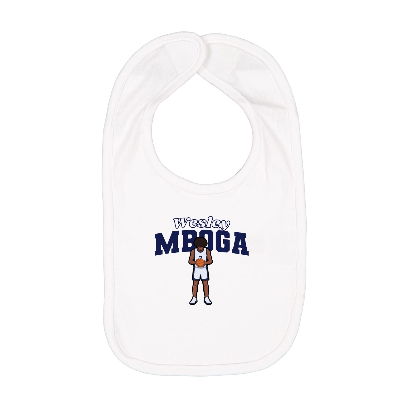 Infant Bib — Name Arch in White