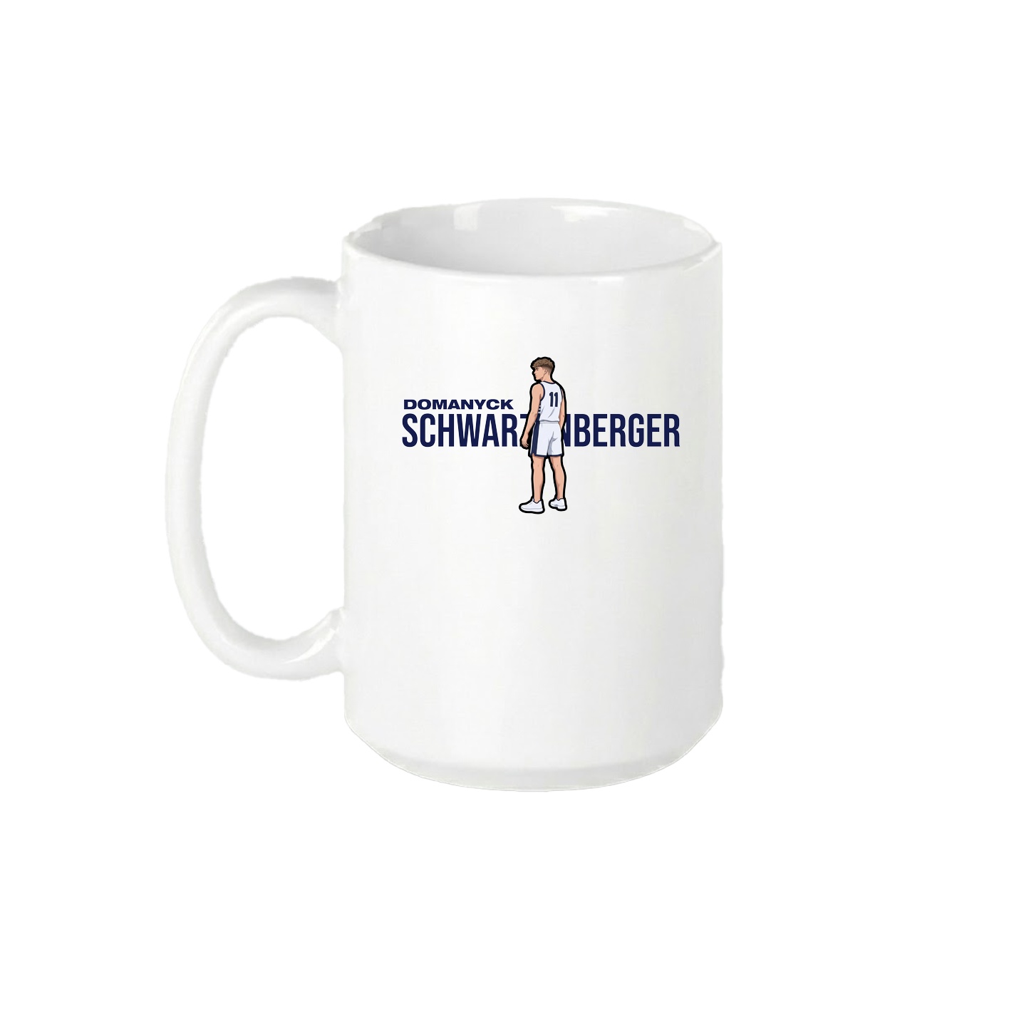 15oz Coffee Mug — Player Name in White