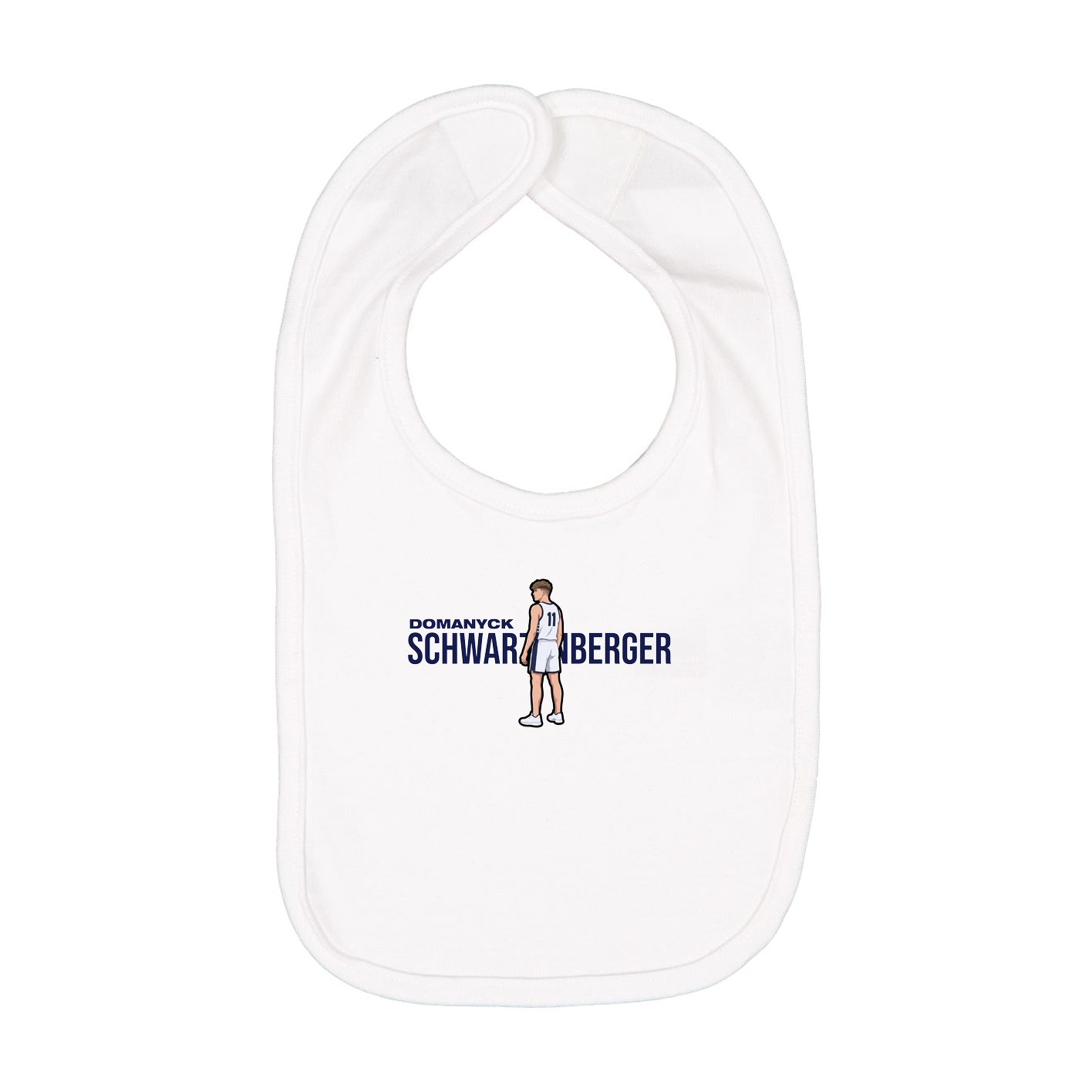 Infant Bib — Player Name in White