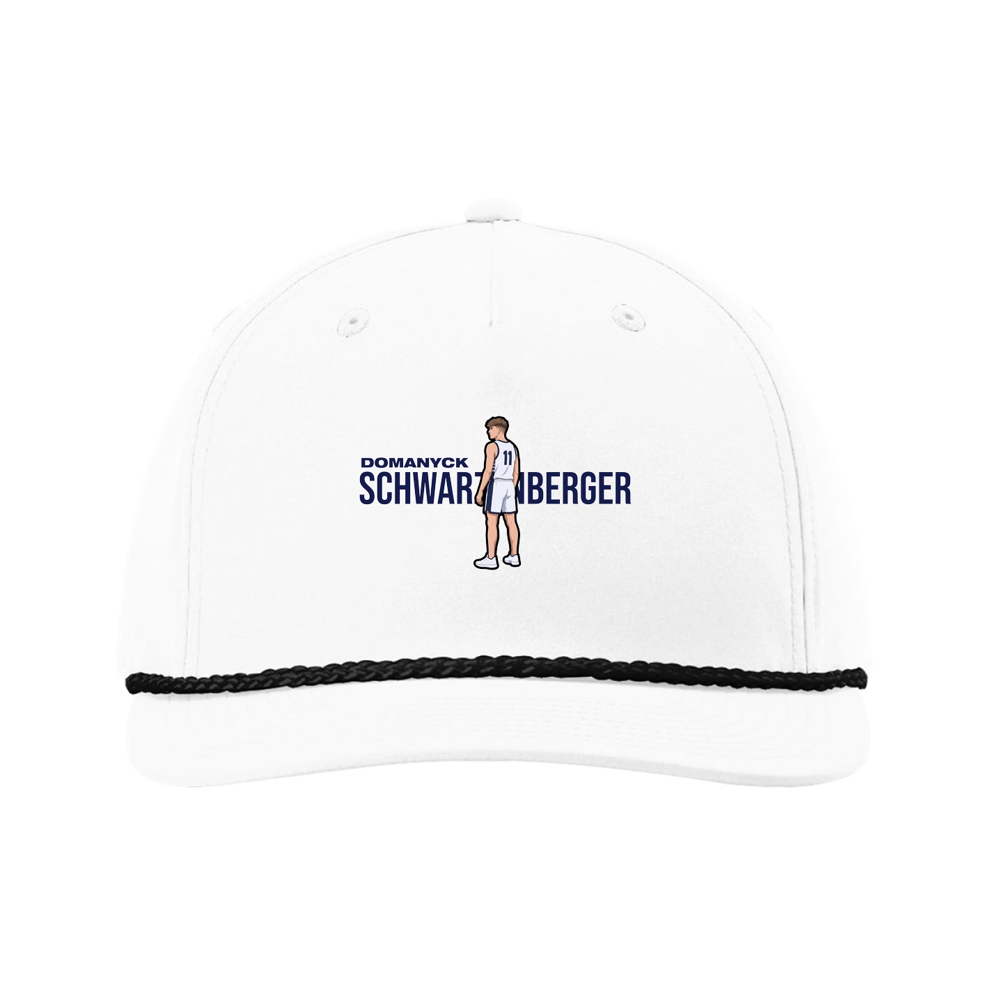 Five-Panel Classic Rope Cap — Player Name in White
