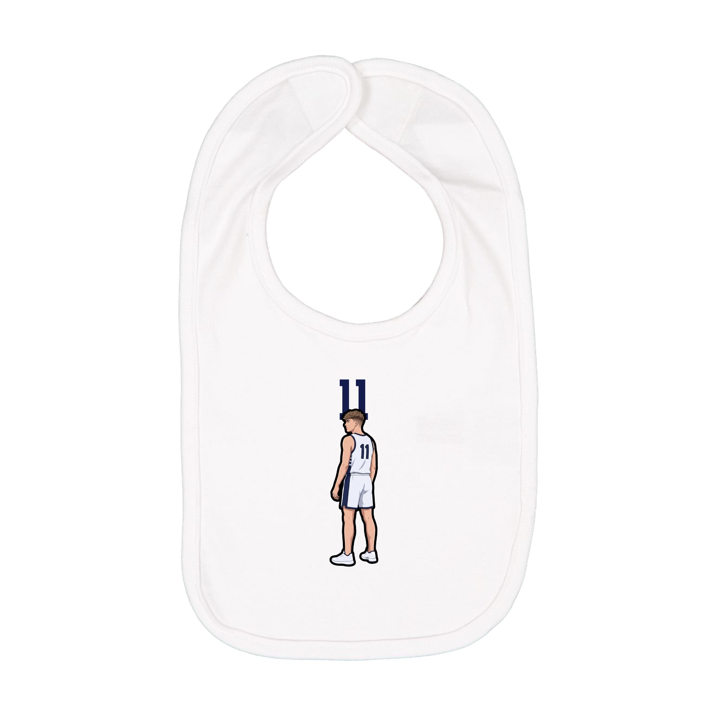 Infant Bib — Number Top in White