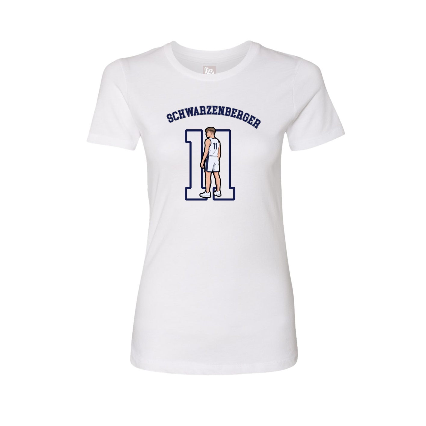 Fitted Women's Tee — Shirsey Arch in White