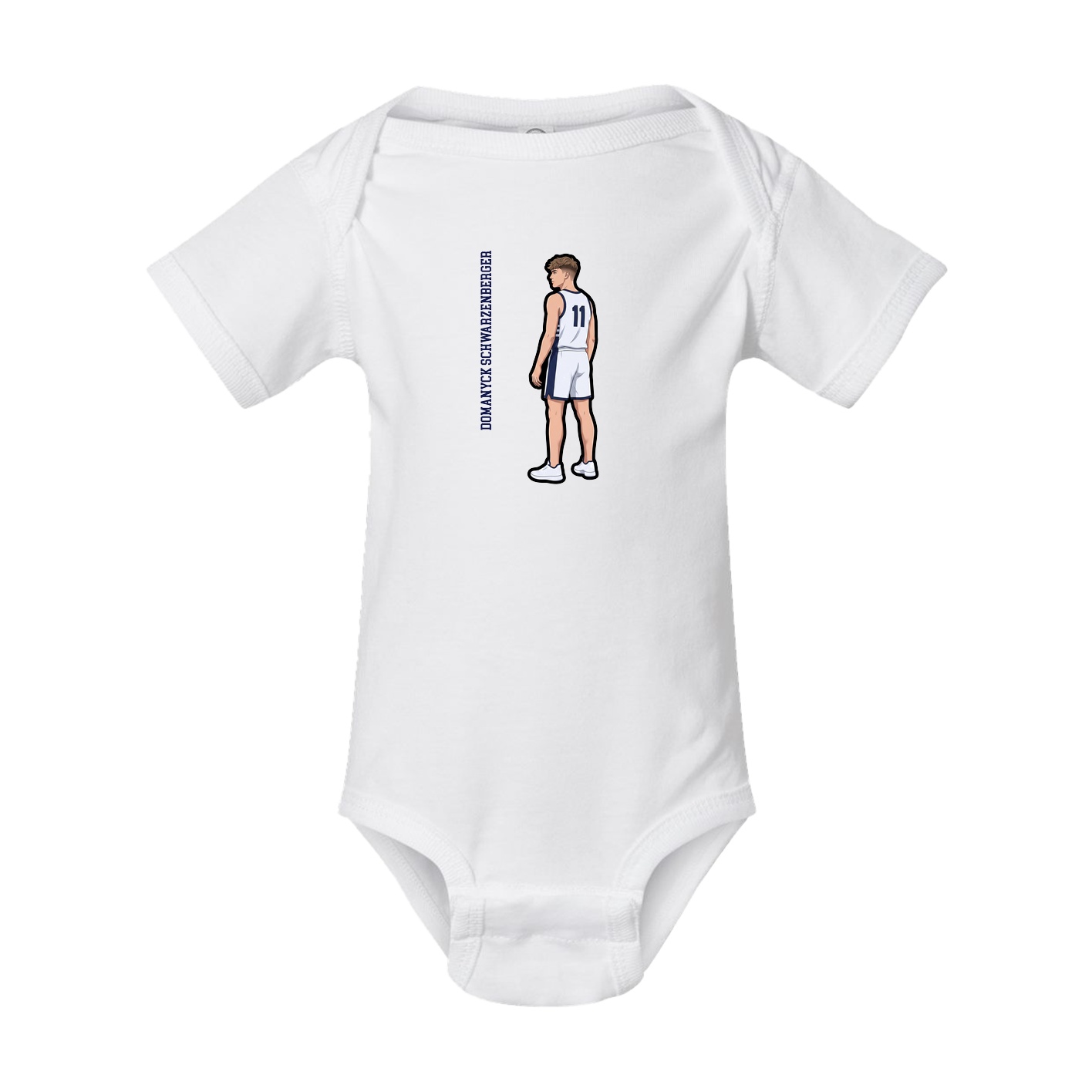 Baby Onesie — Name Vertical in White