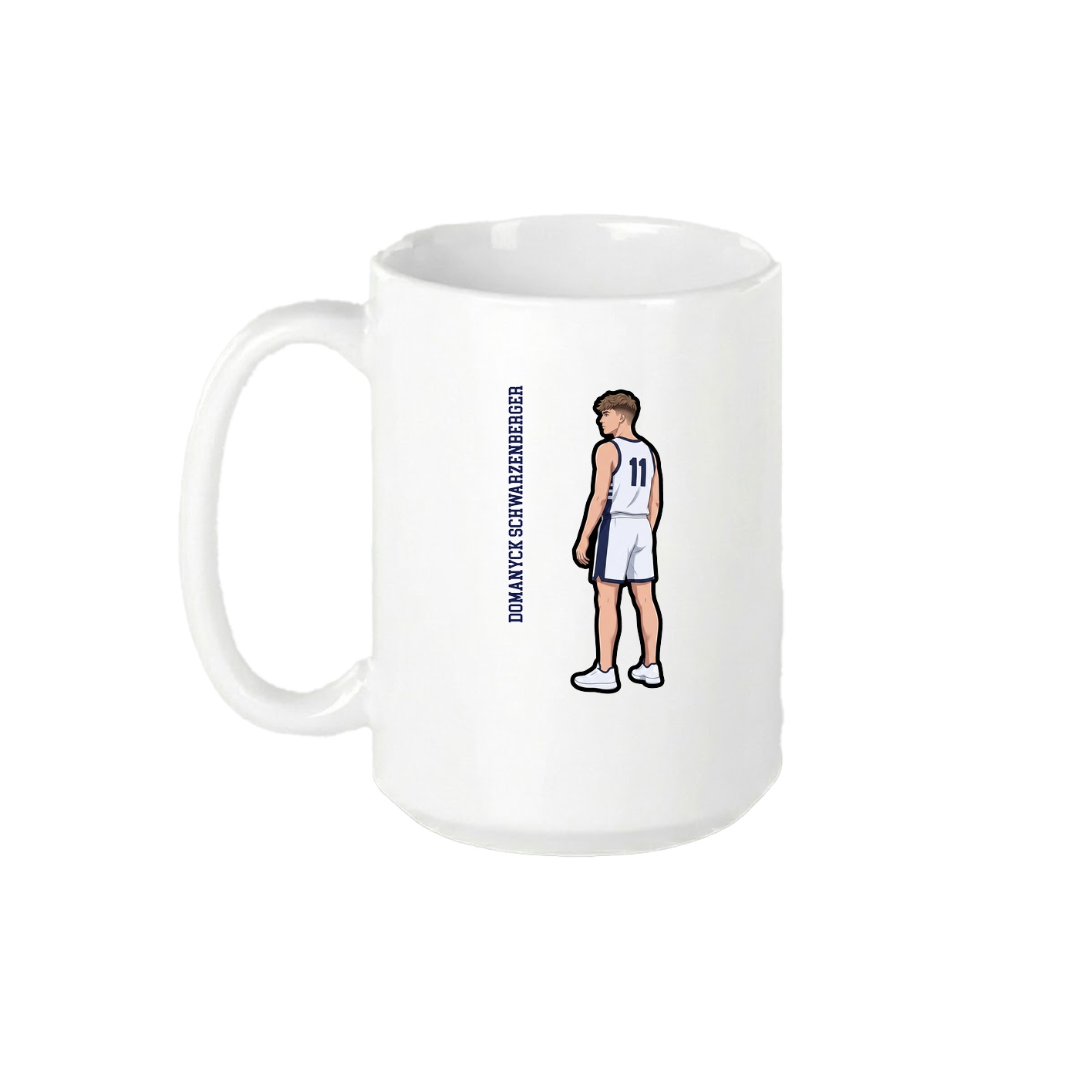 15oz Coffee Mug — Name Vertical in White