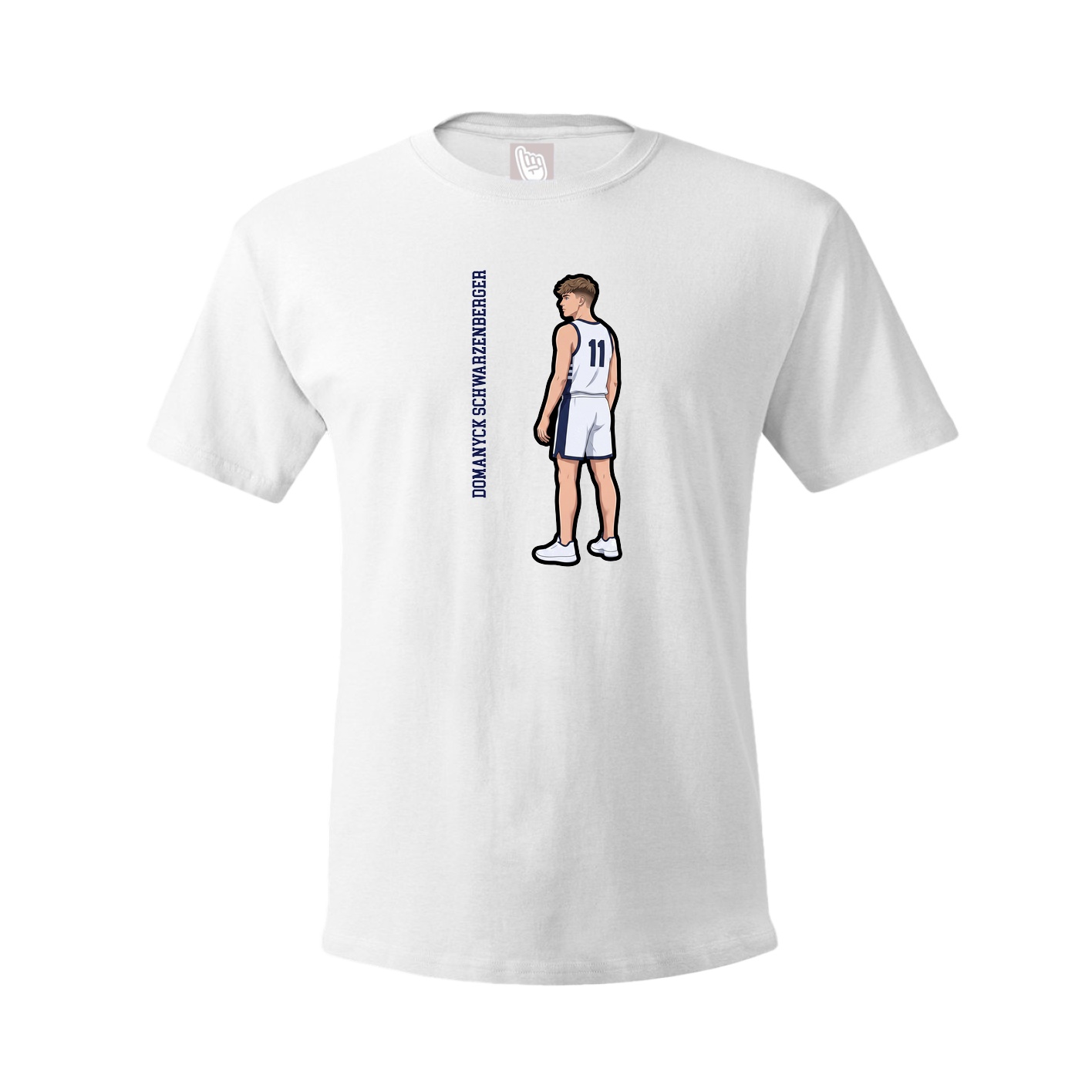 Tee — Name Vertical in White