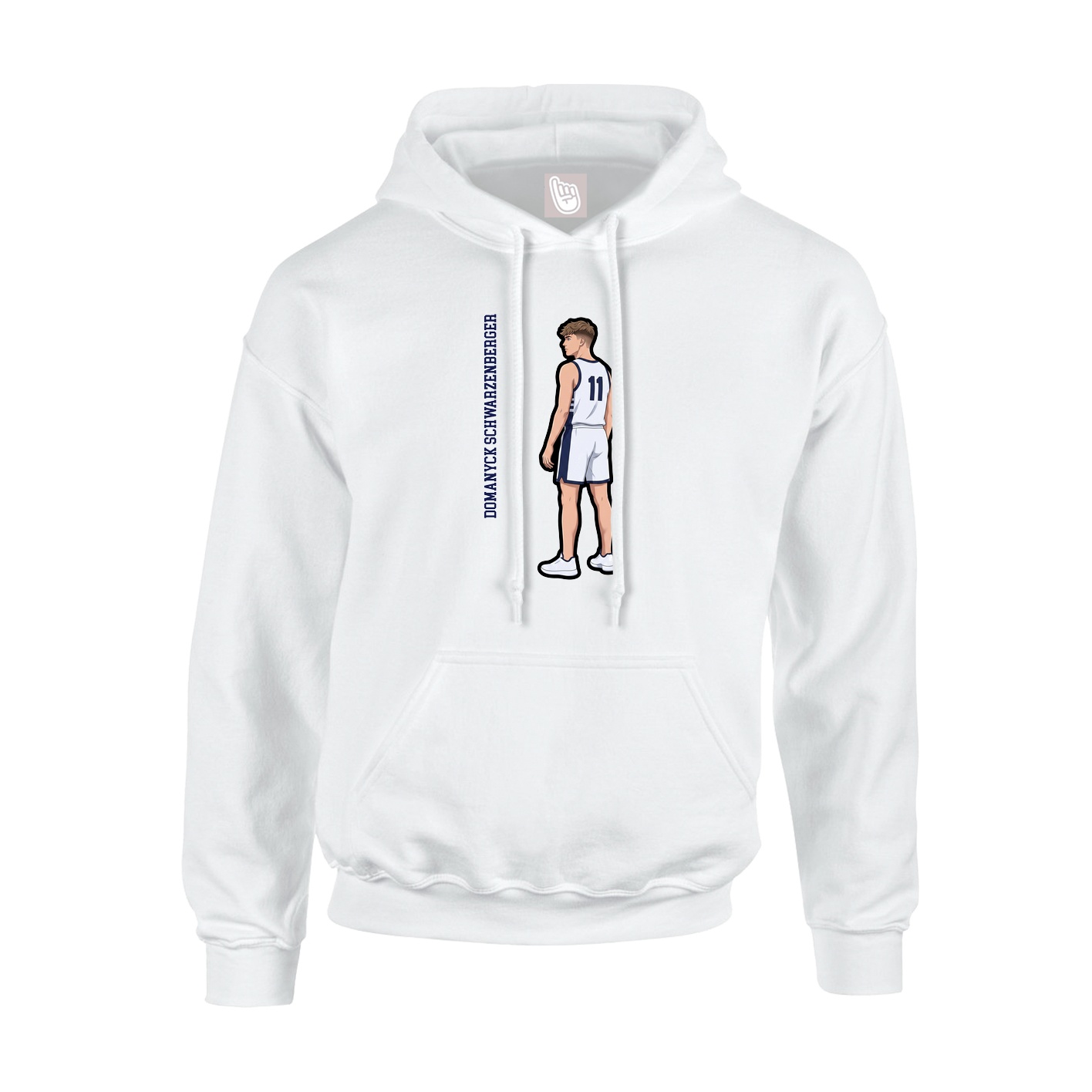 Hoodie — Name Vertical in White