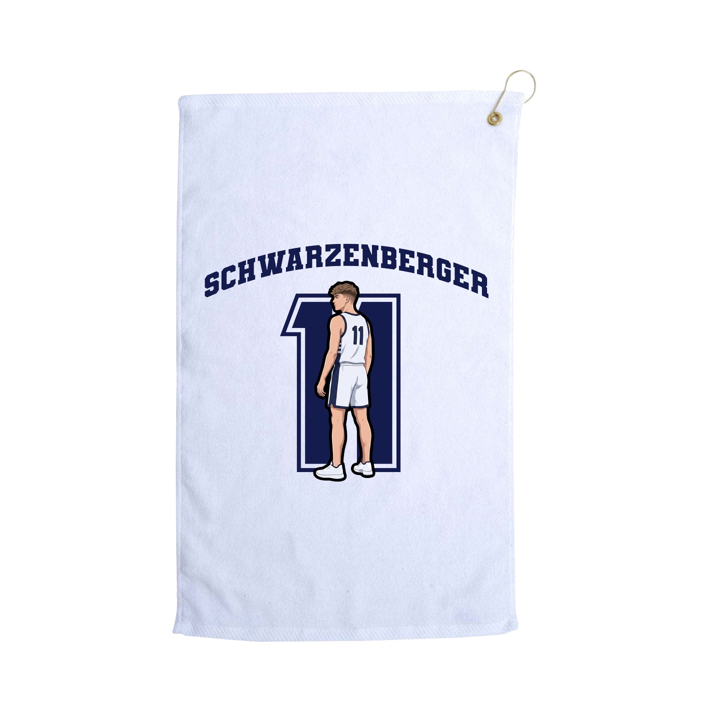 Golf Towel — Number in White