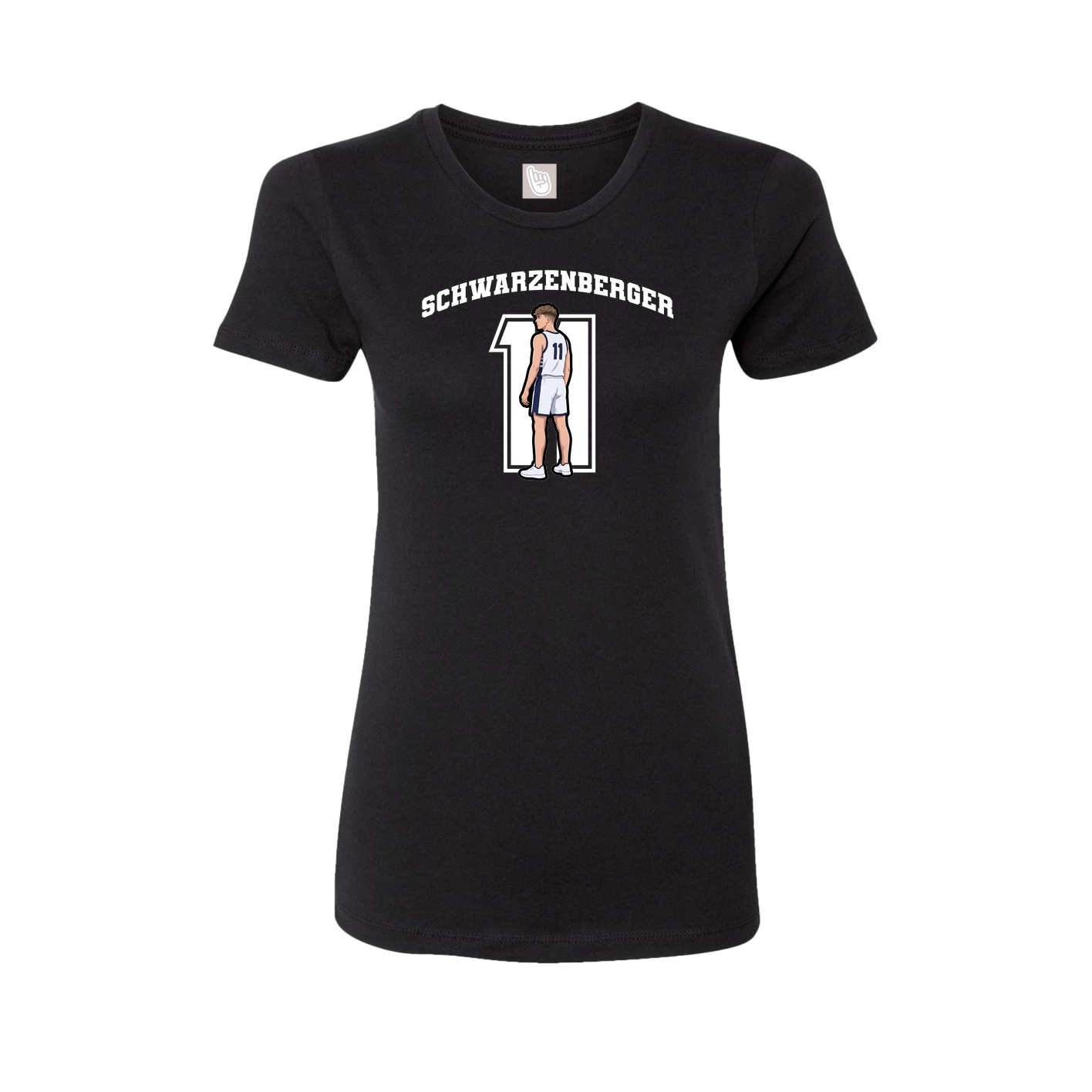 Fitted Women's Tee — Number in Black