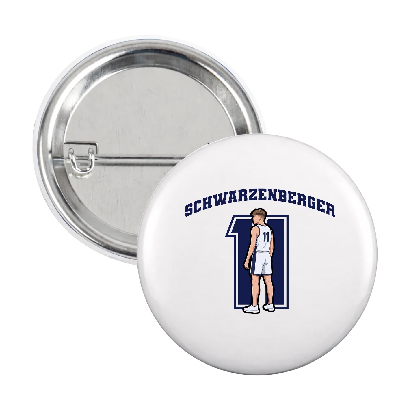Game Day Button — Number in White