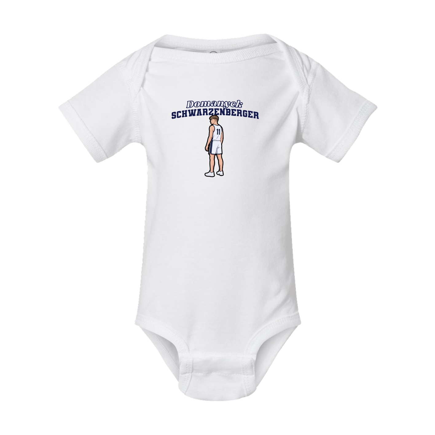 Baby Onesie — Name Arch in White