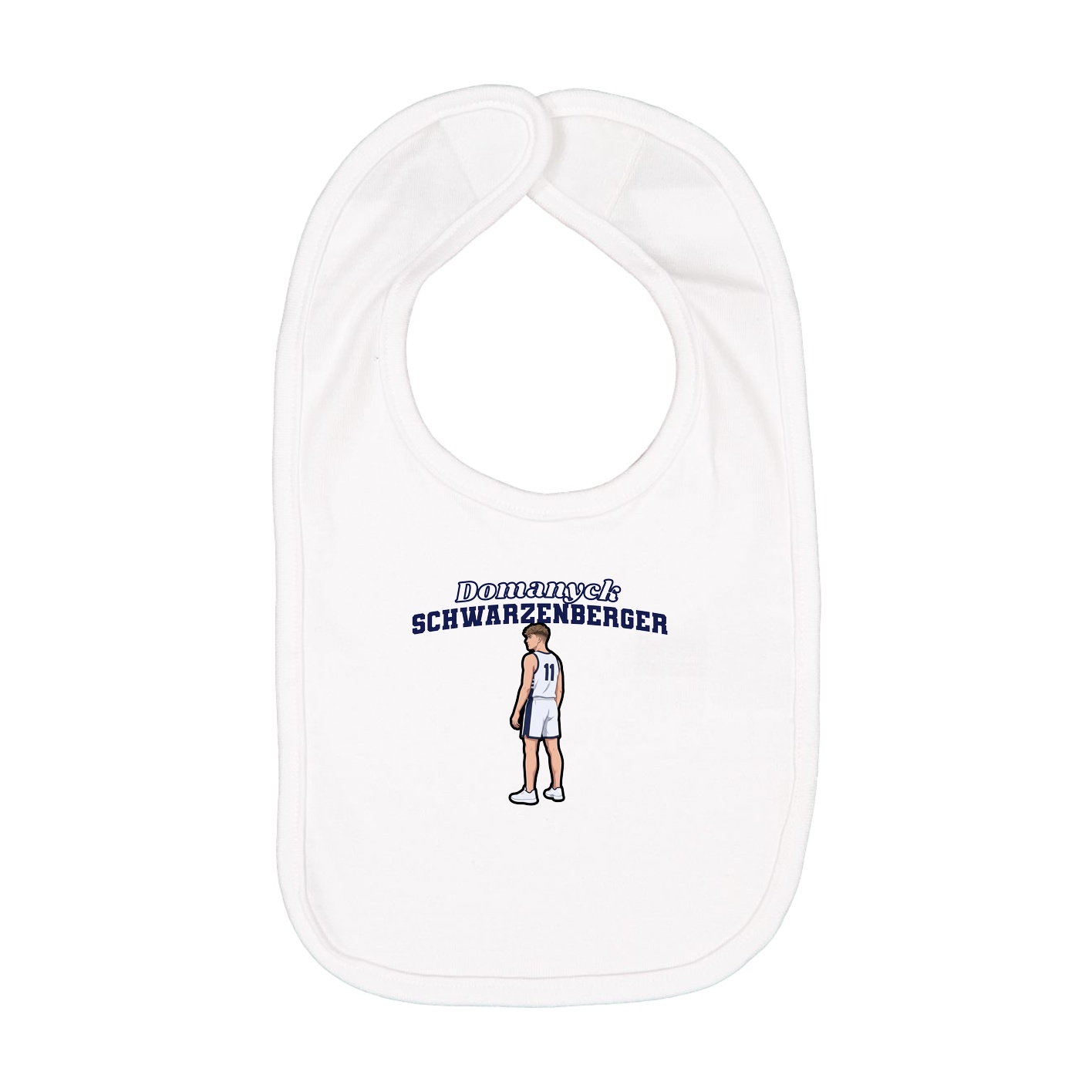 Infant Bib — Name Arch in White