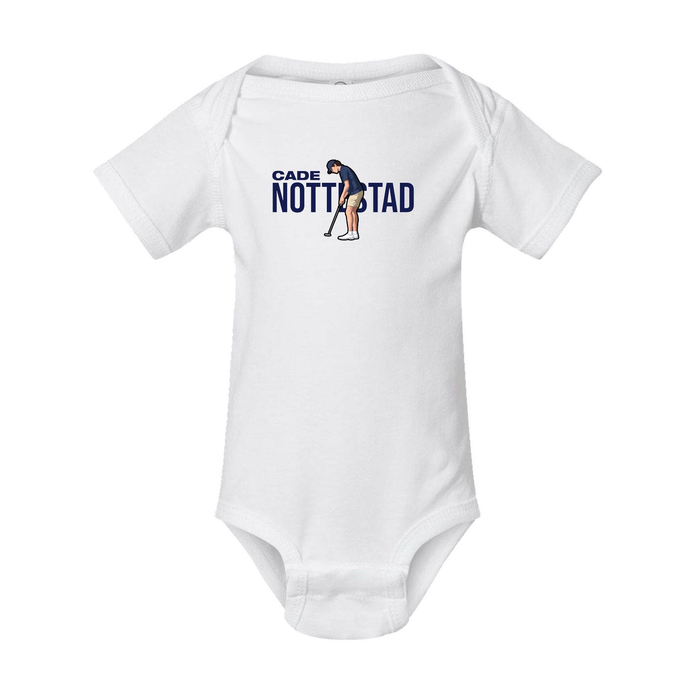 Baby Onesie — Player Name in White