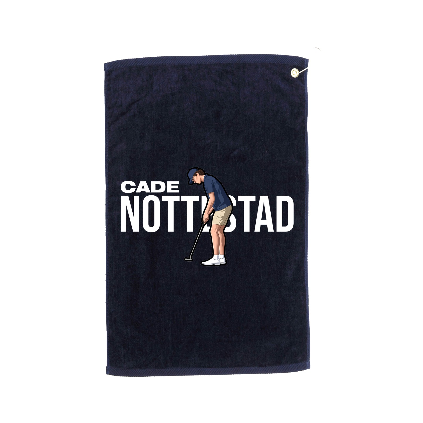 Golf Towel — Player Name in Navy