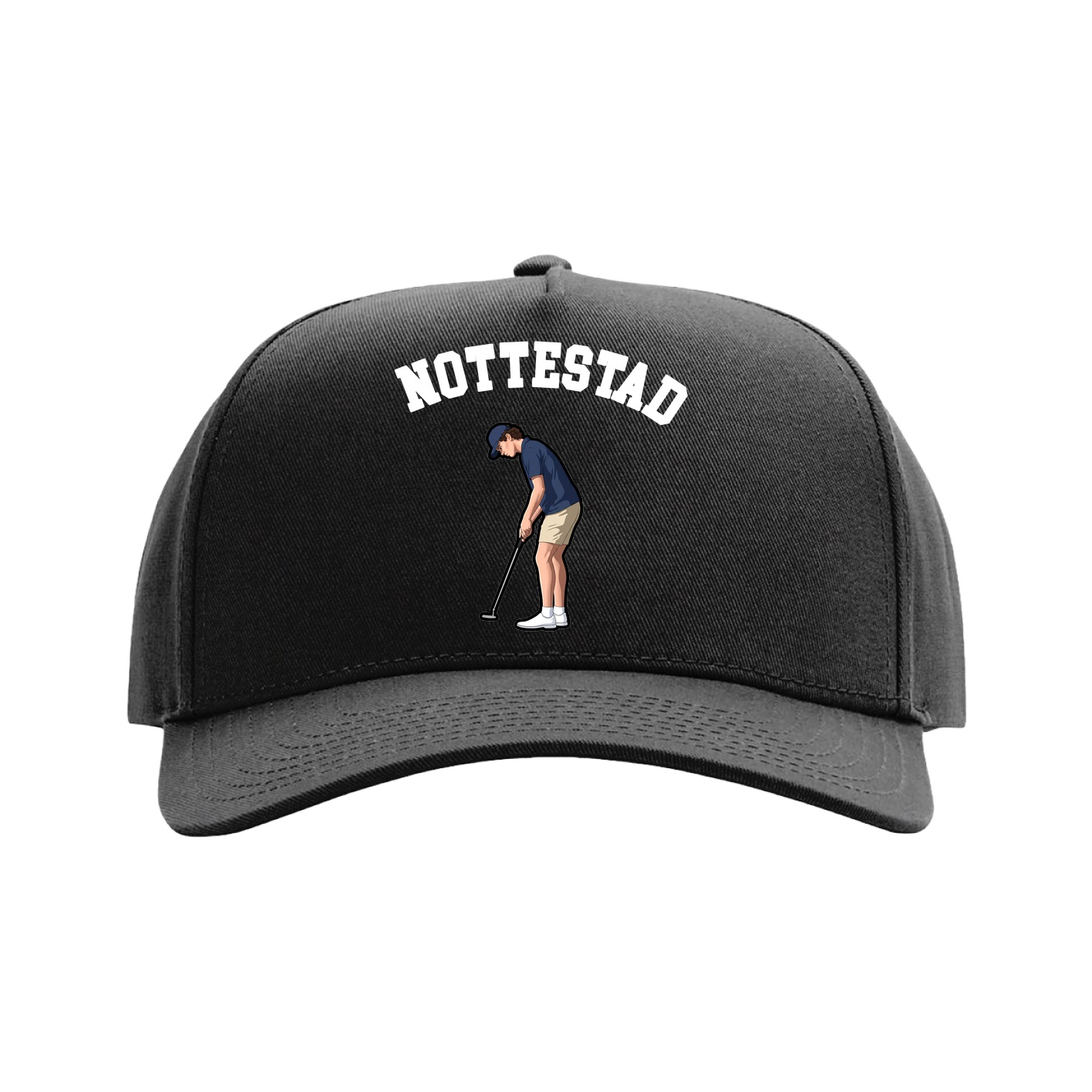Full Fabric Five-Panel Champ Cap — Shirsey Arch in Black