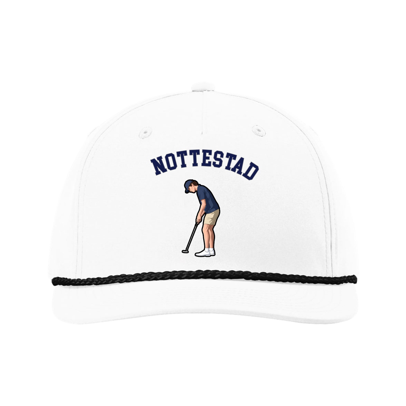 Five-Panel Classic Rope Cap — Shirsey Arch in White