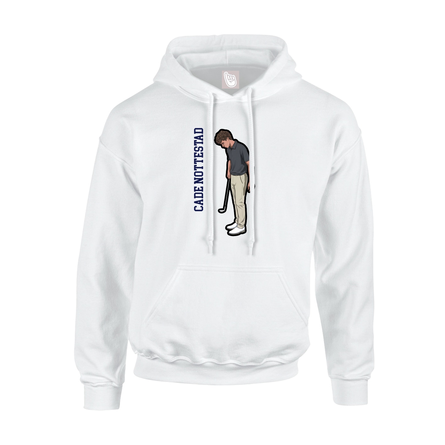 Youth Hoodie — Name Vertical in White