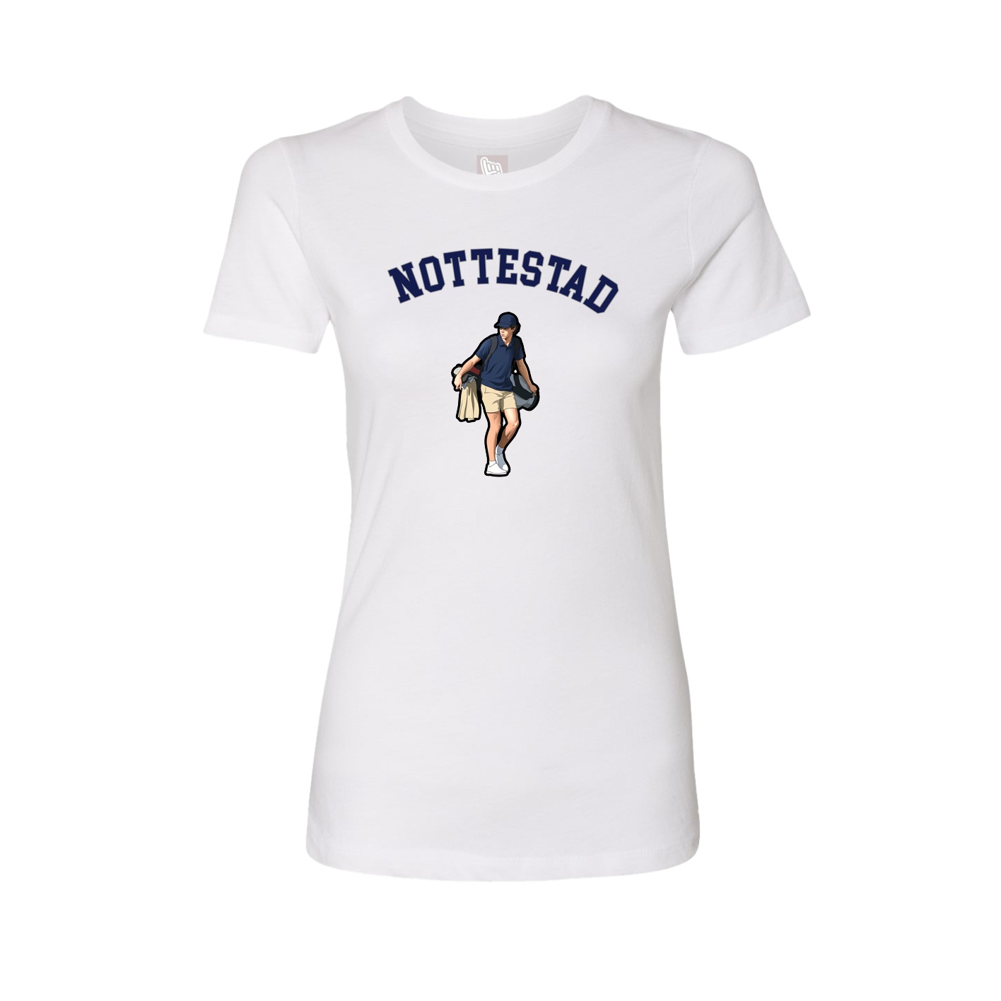 Fitted Women's Tee — Shirsey Arch in White