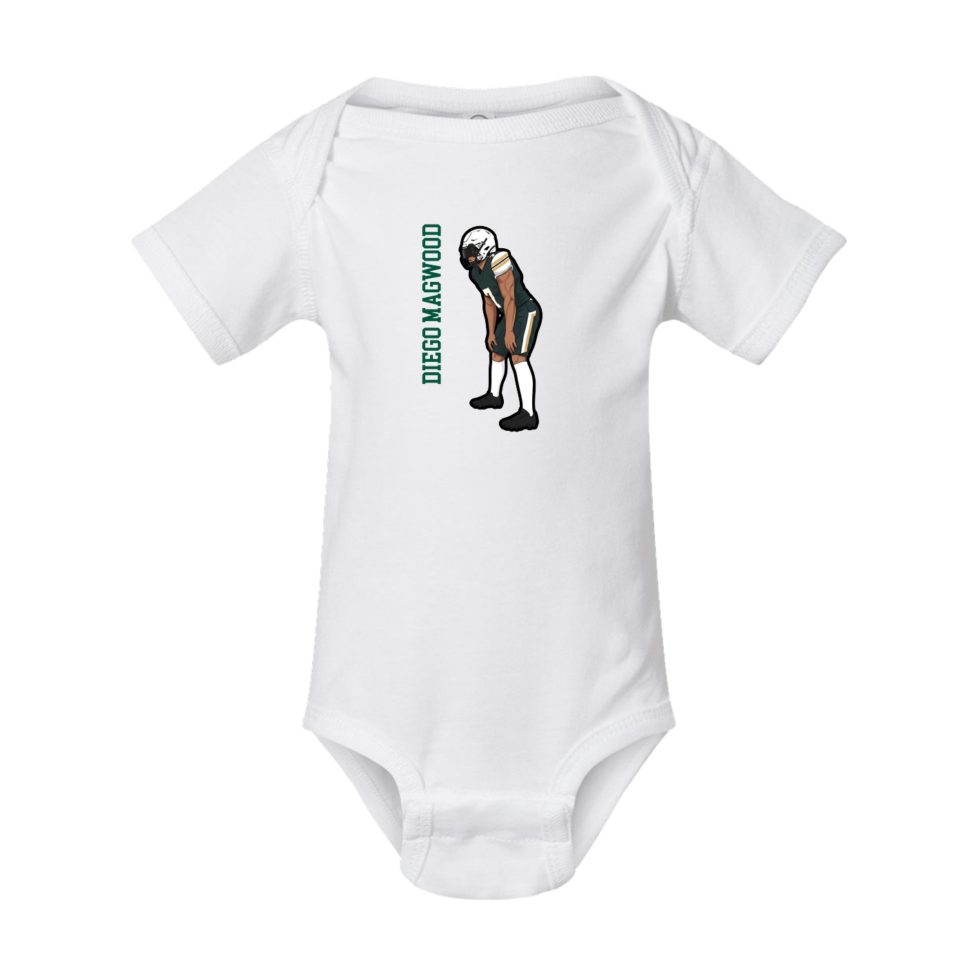Baby Onesie — Name Vertical in White
