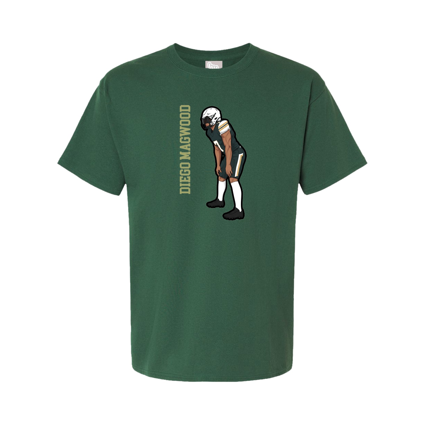 Youth Tee — Name Vertical in Green
