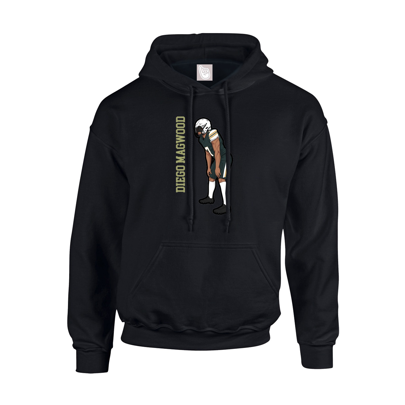 Youth Hoodie — Name Vertical in Black