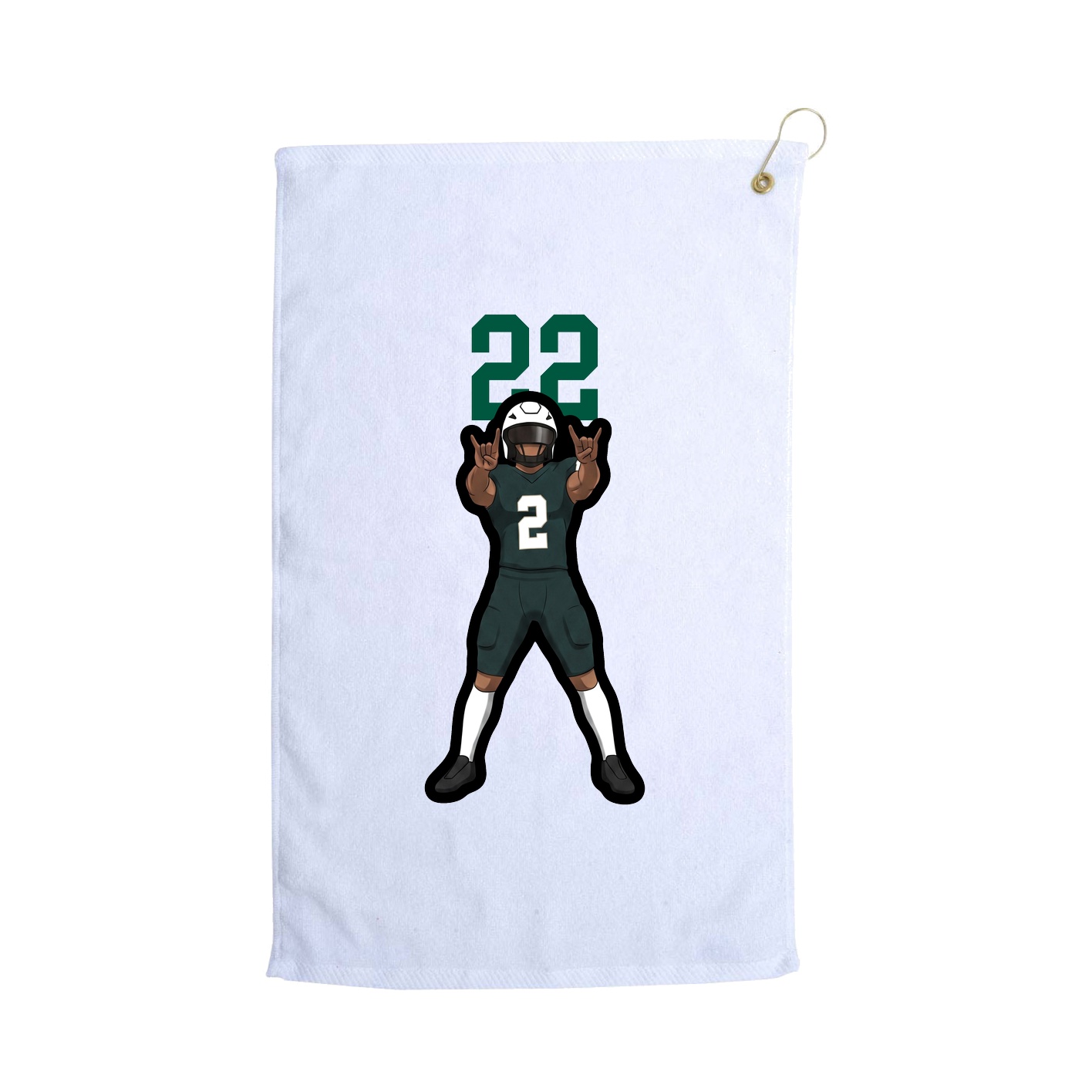 Golf Towel — Number Top in White