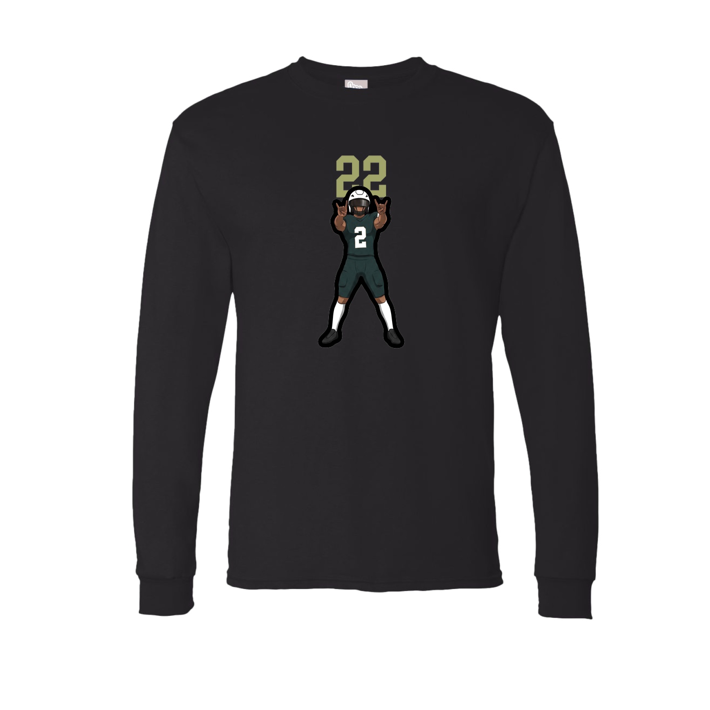 Long Sleeve Tee — Number Top in Black