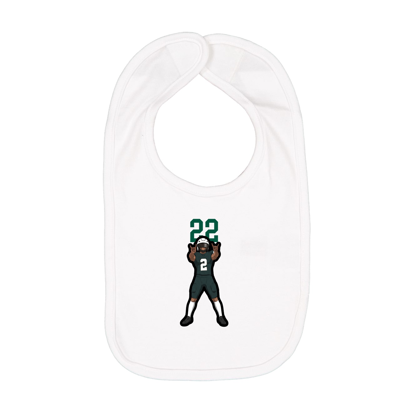 Infant Bib — Number Top in White