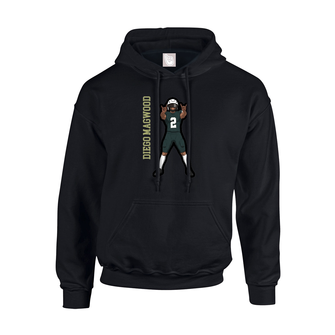 Youth Hoodie — Name Vertical in Black