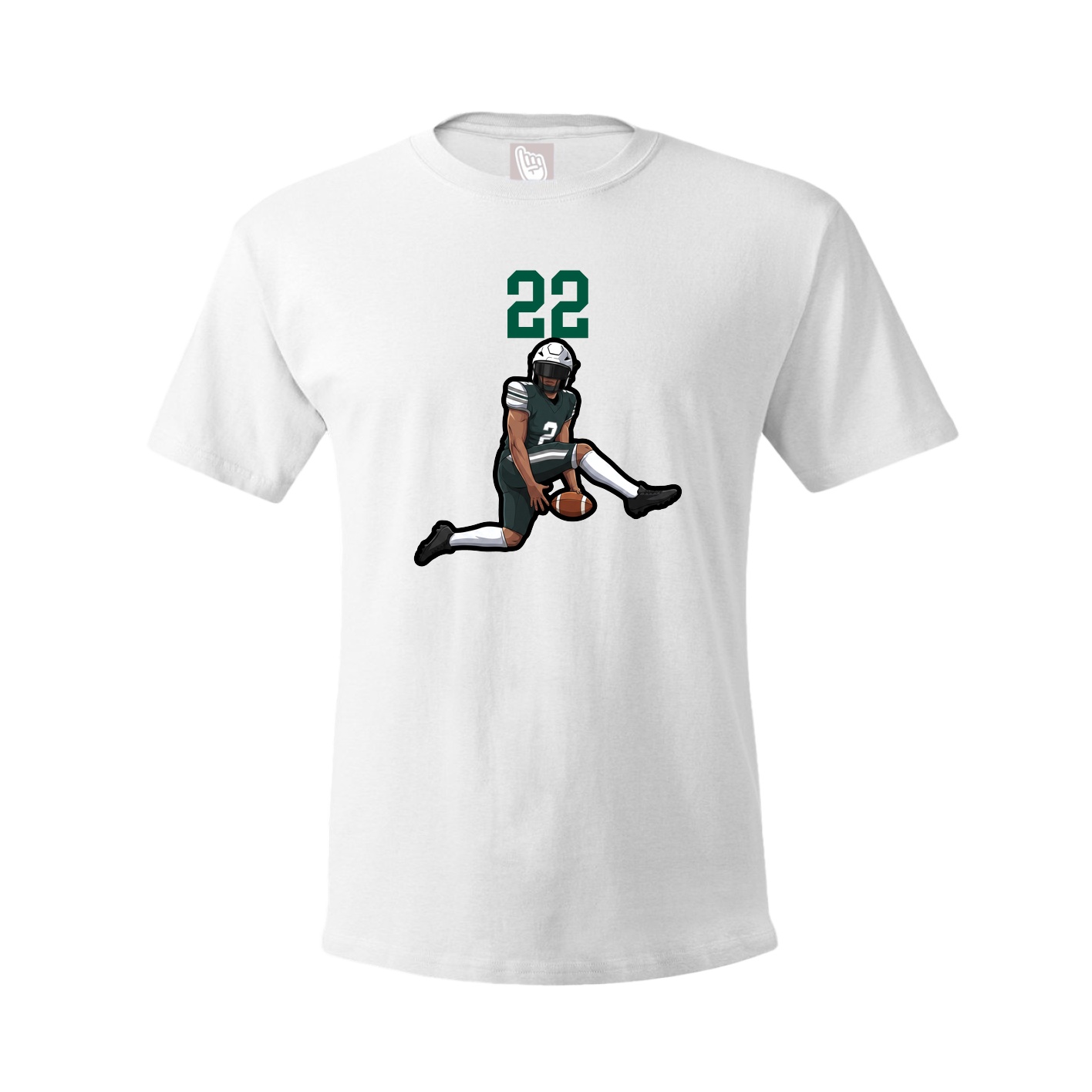 Youth Tee — Number Top in White