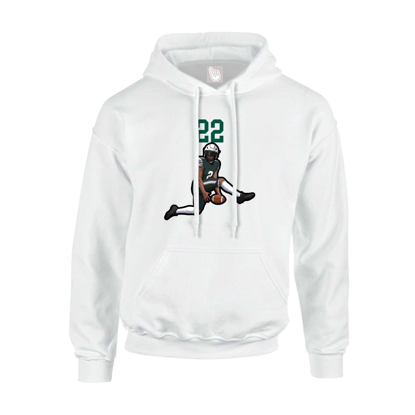 Youth Hoodie — Number Top in White