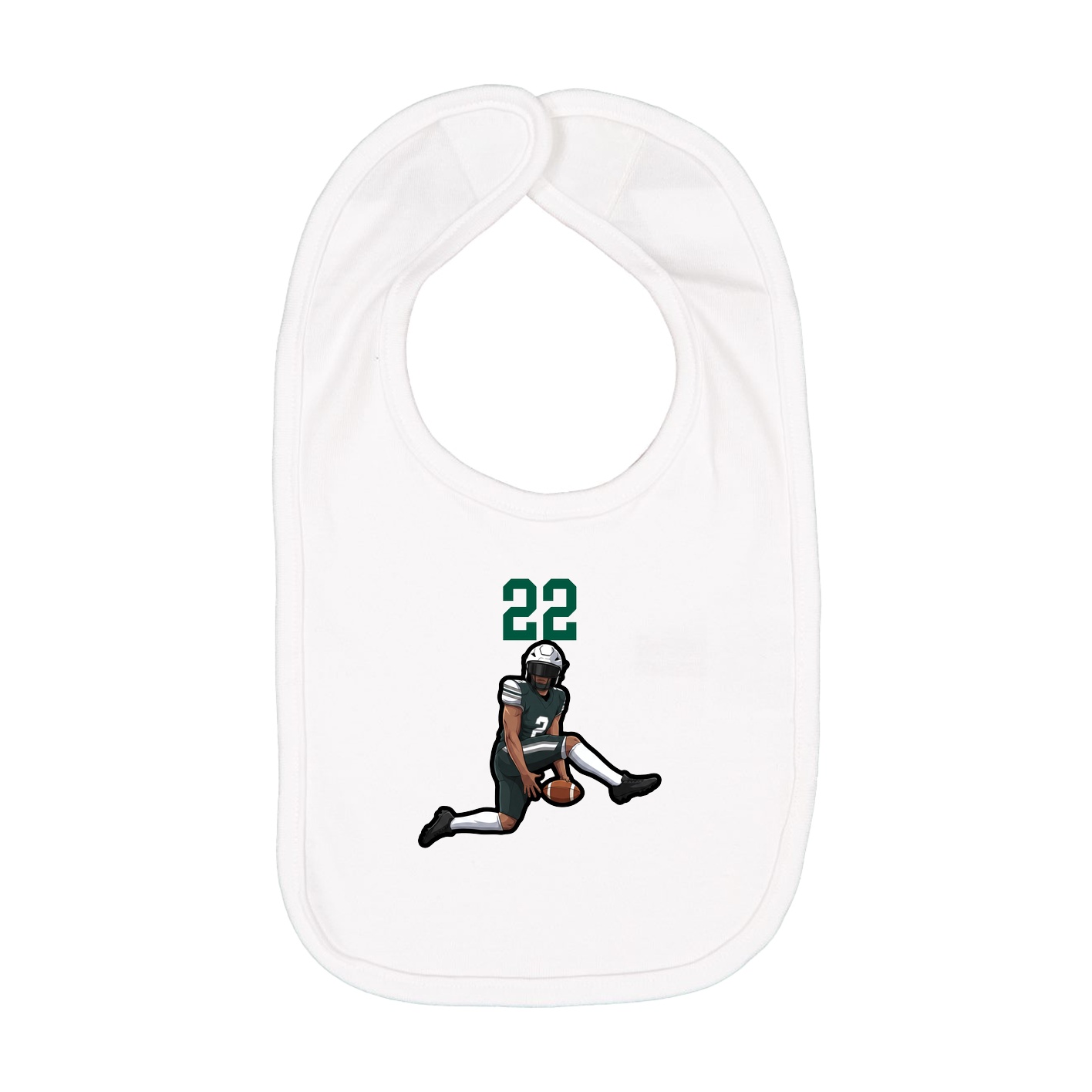Infant Bib — Number Top in White