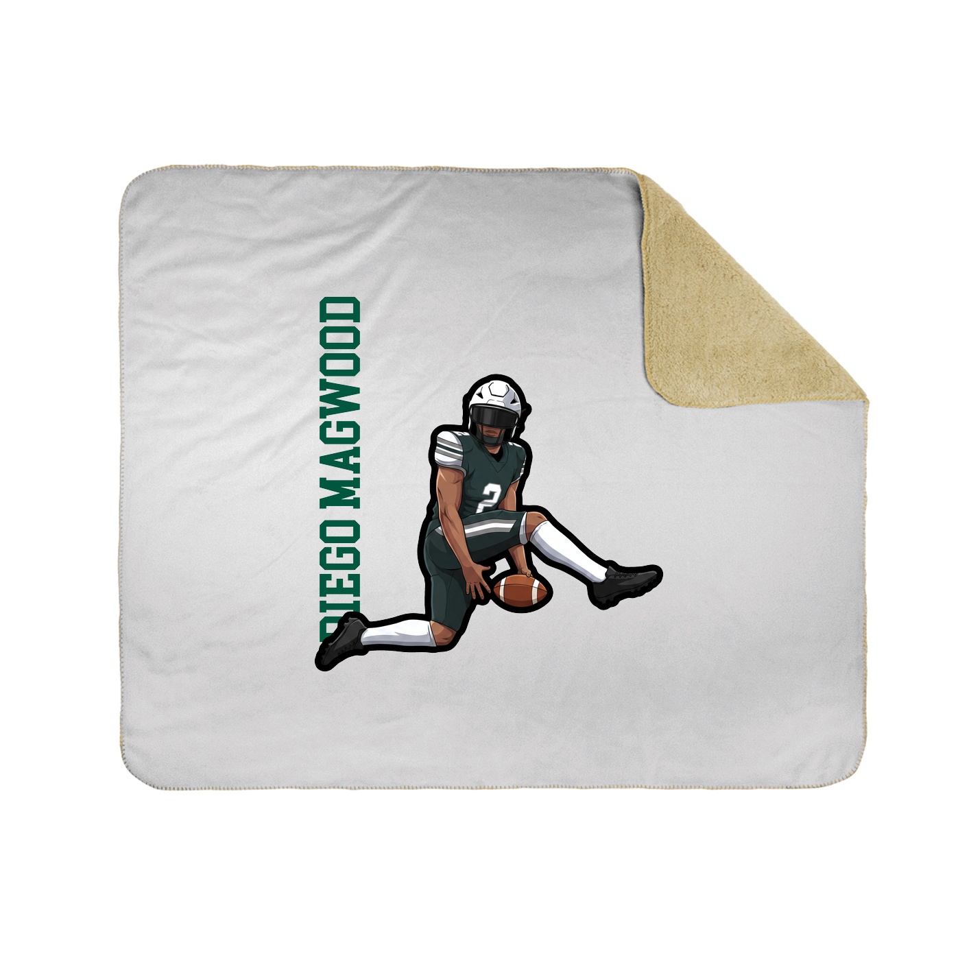 Throw Blanket — Name Vertical in White