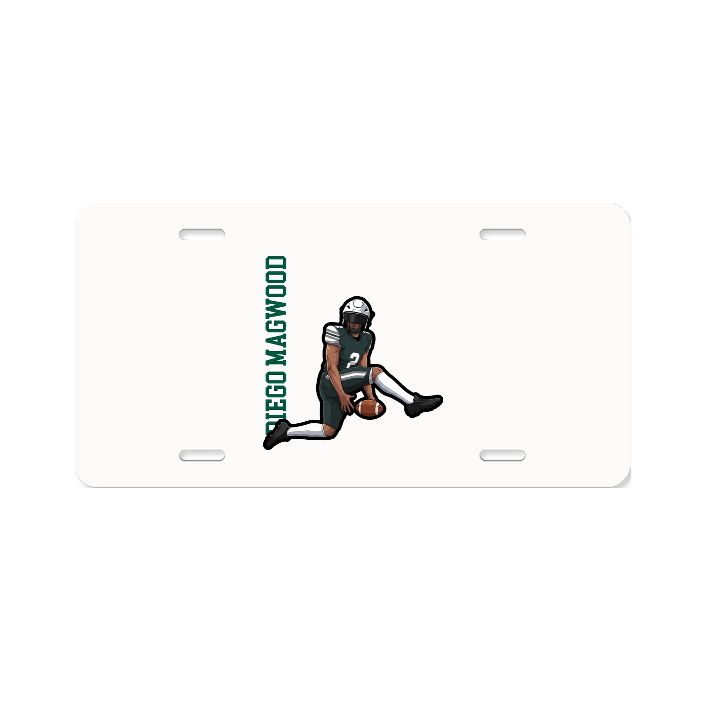 License Plate — Name Vertical in Classic