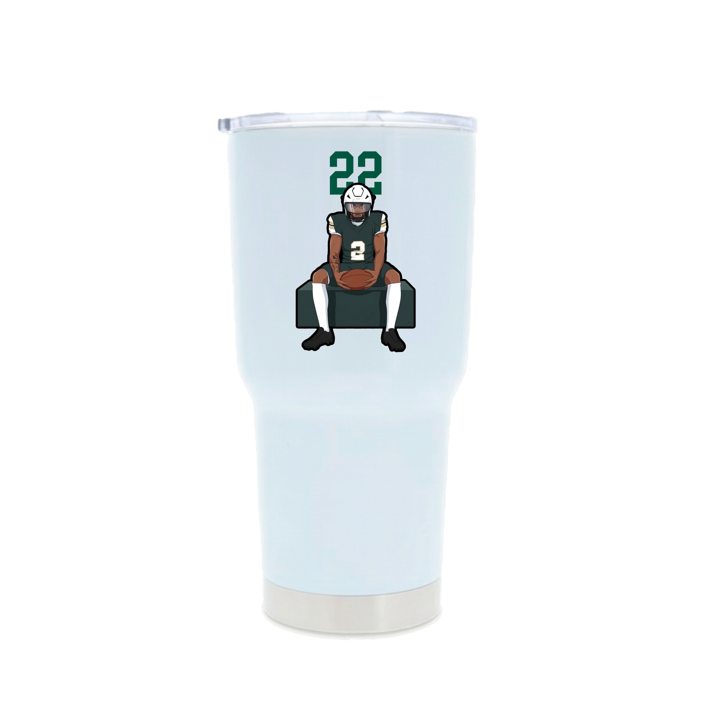 30oz Stainless Steel Tumbler — Number Top in White