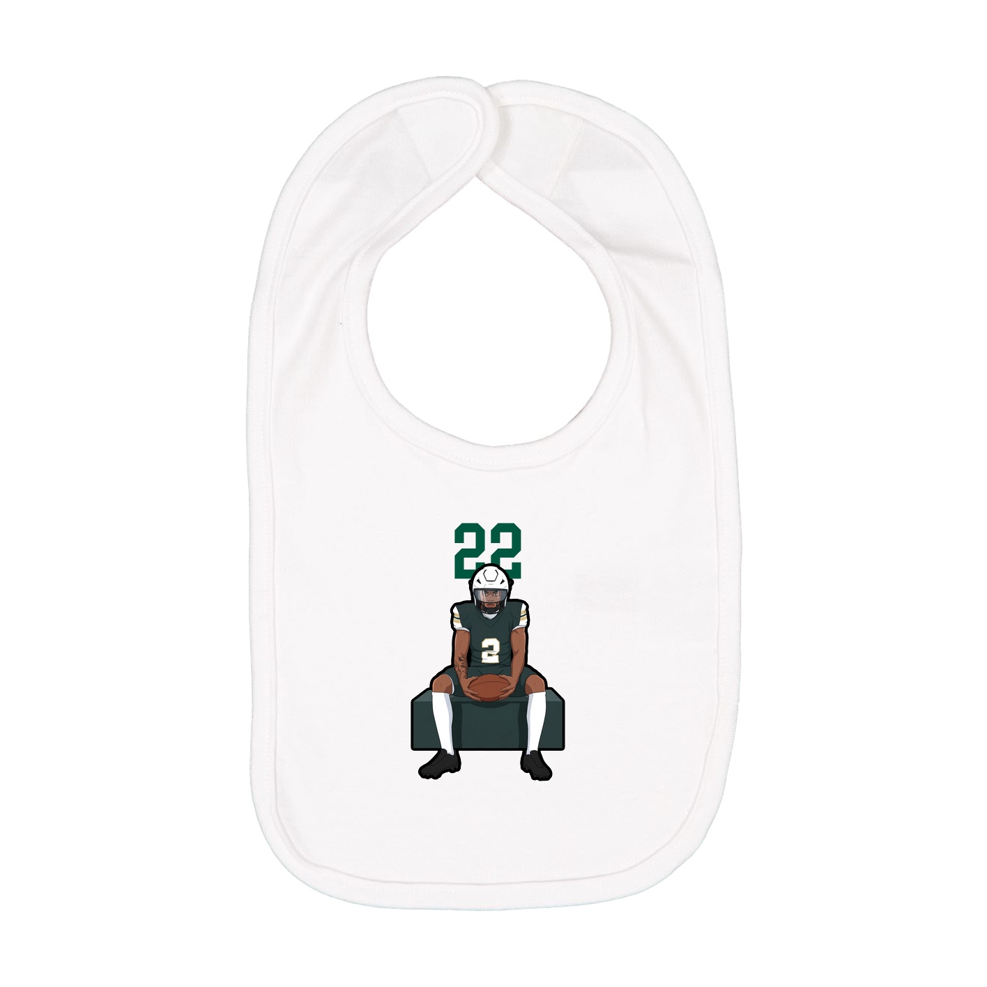 Infant Bib — Number Top in White