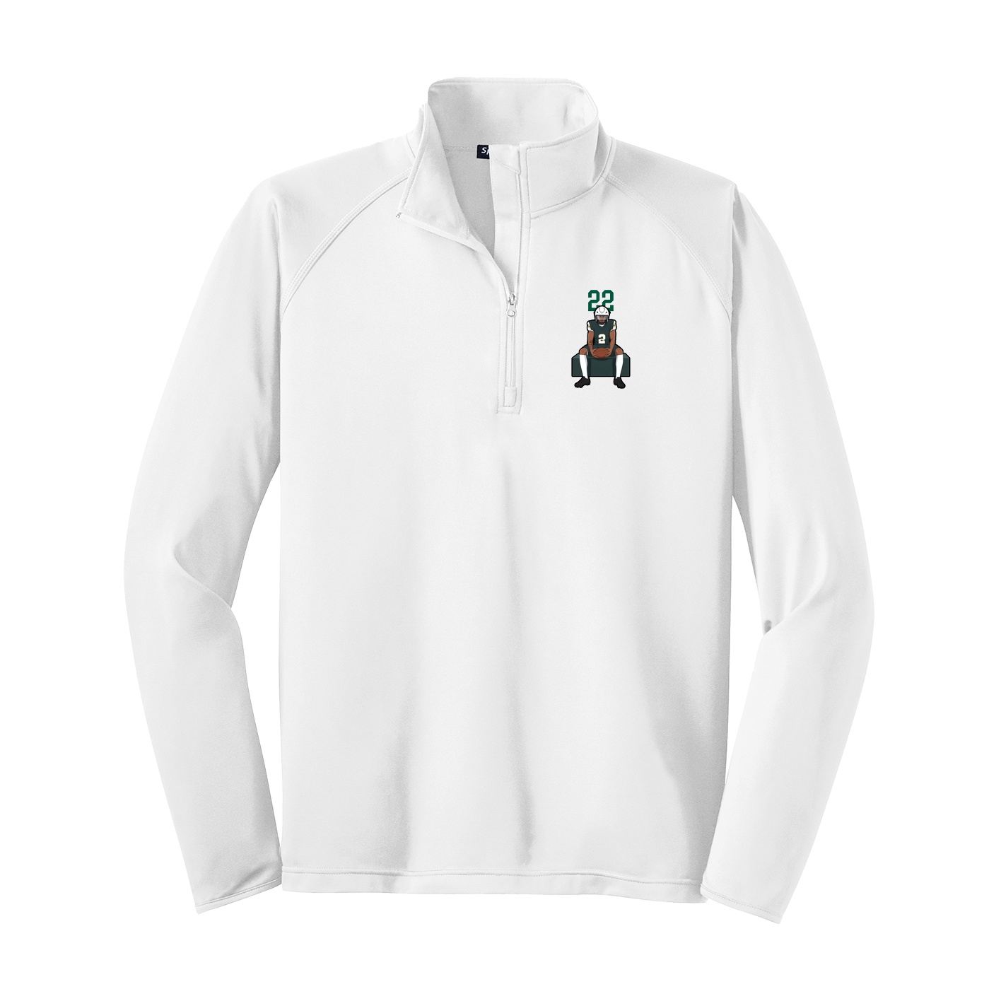Q-Zip Pullover — Number Top in White