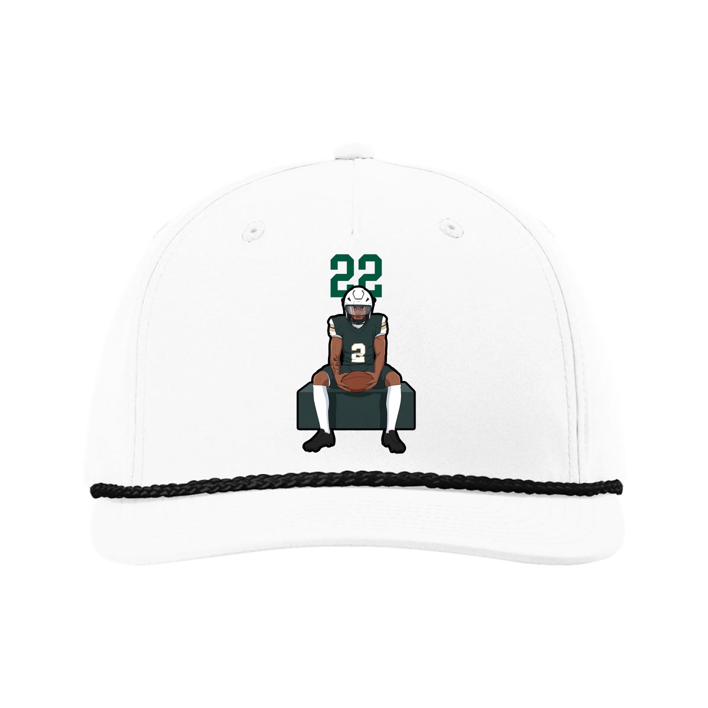 Five-Panel Classic Rope Cap — Number Top in White
