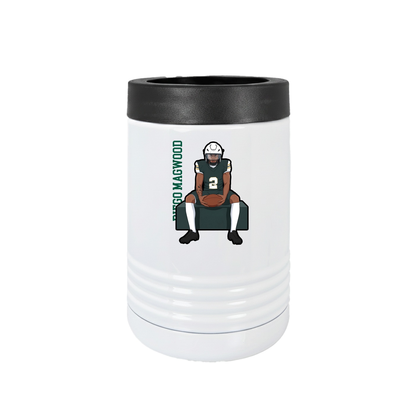 Beverage Holder — Name Vertical in White