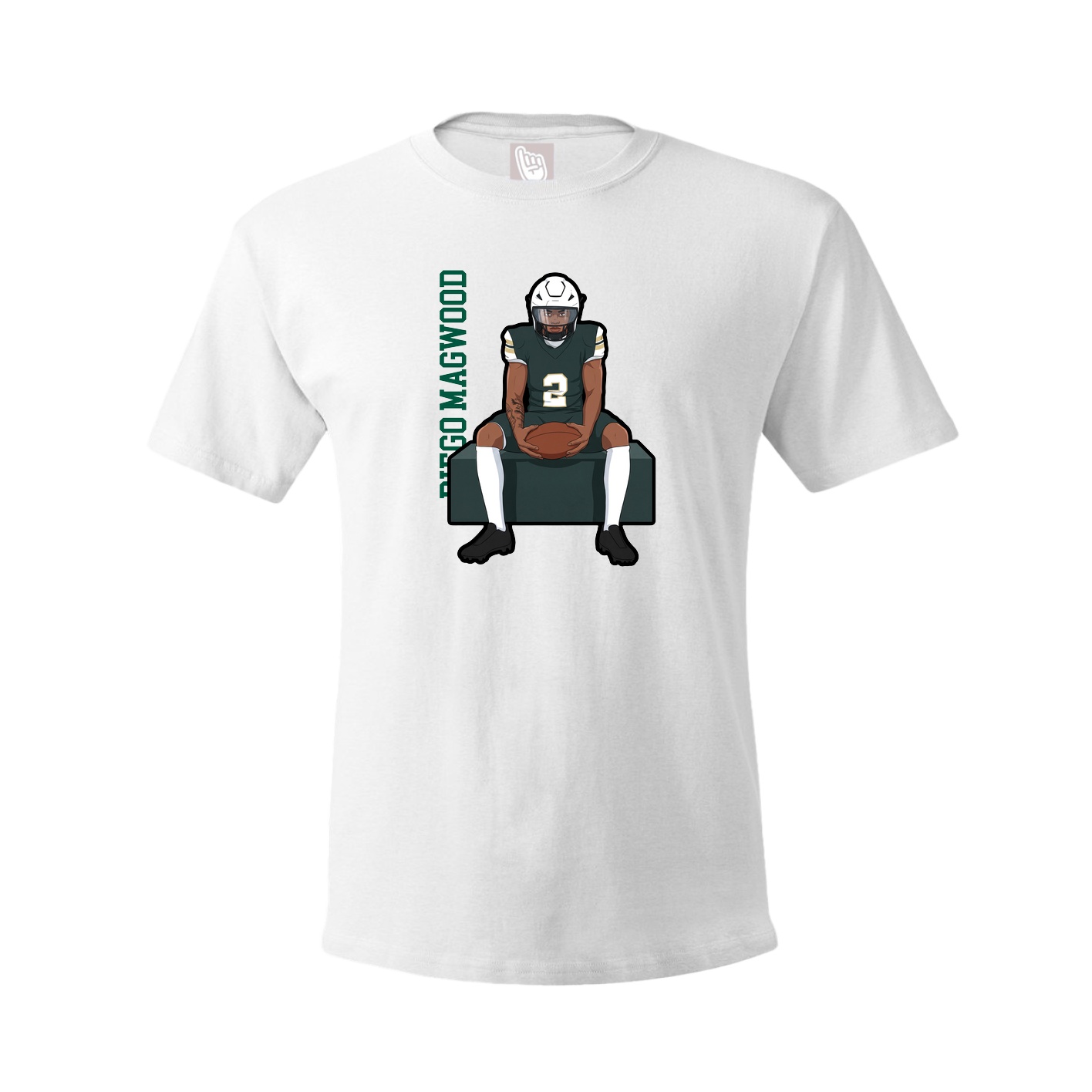 Tee — Name Vertical in White