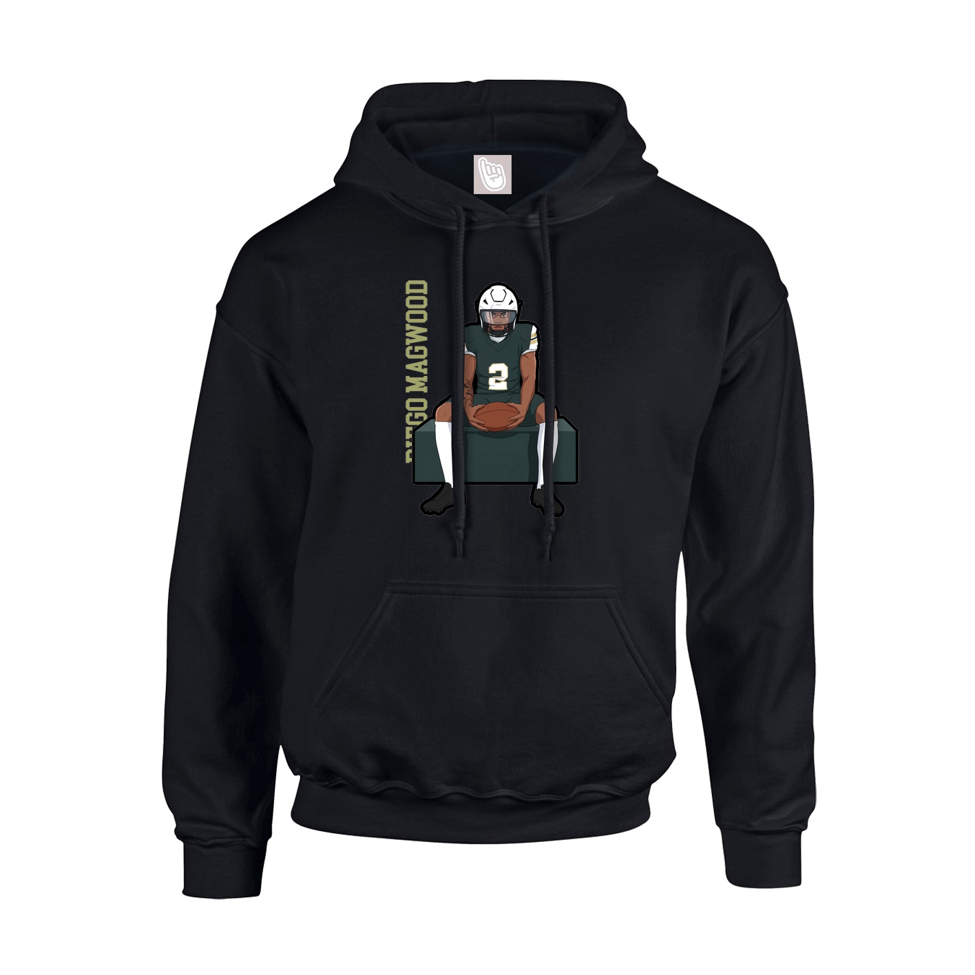 Youth Hoodie — Name Vertical in Black