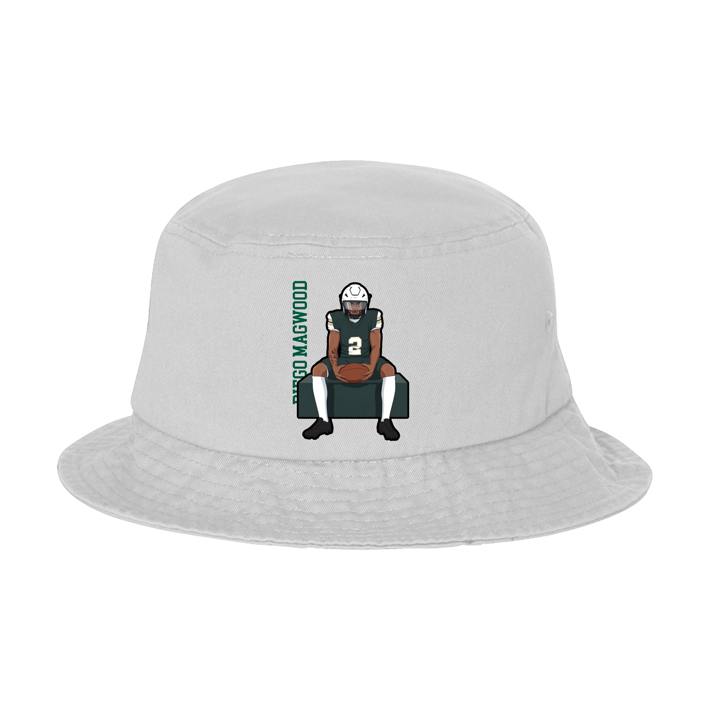 Bucket Cap — Name Vertical in White