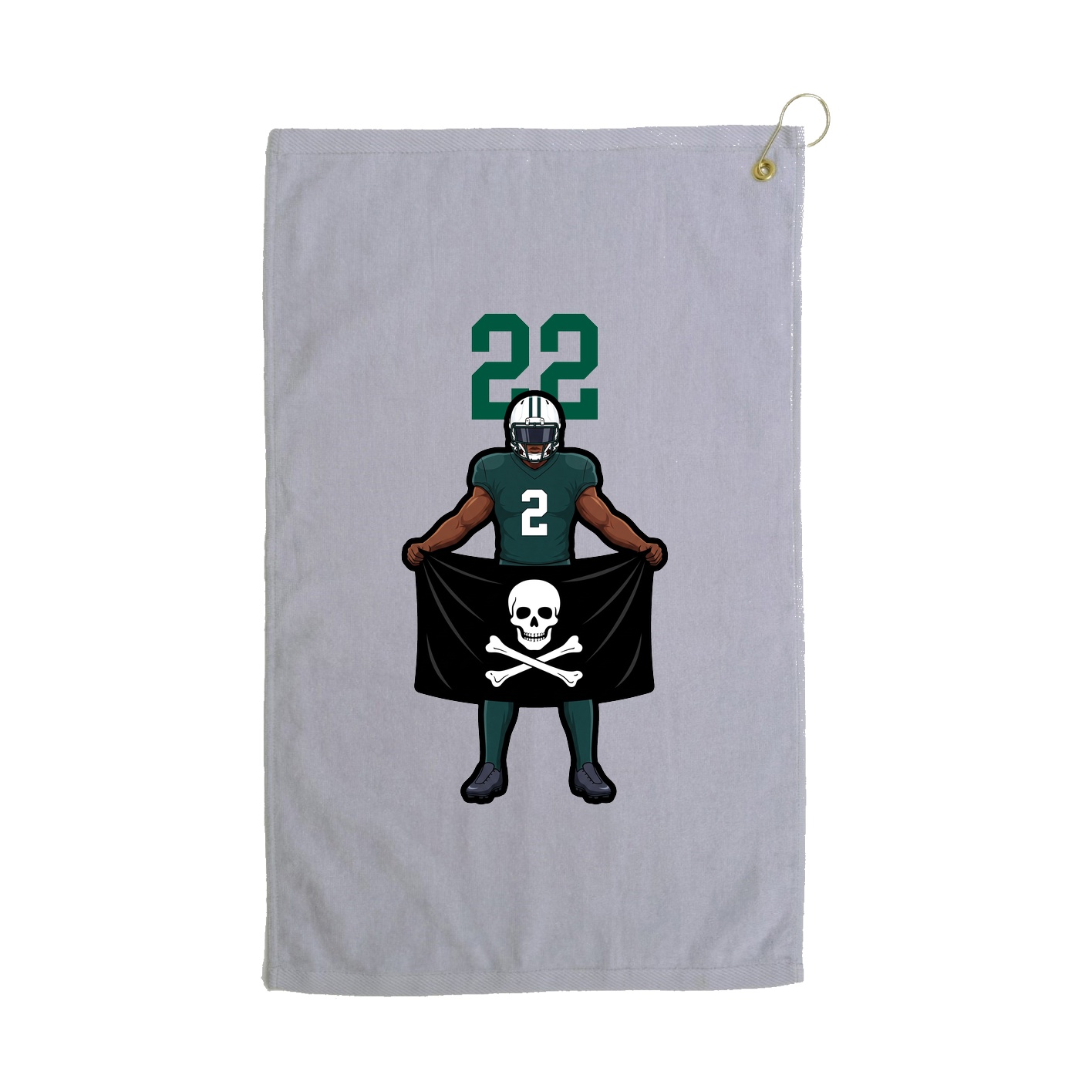 Golf Towel — Number Top in Grey