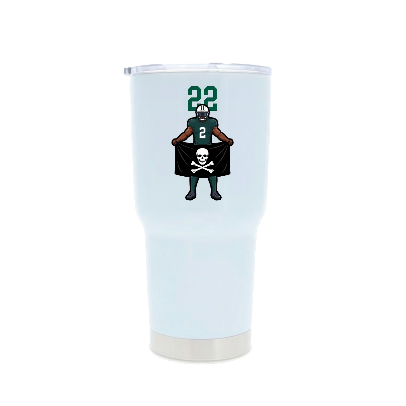 30oz Stainless Steel Tumbler — Number Top in White