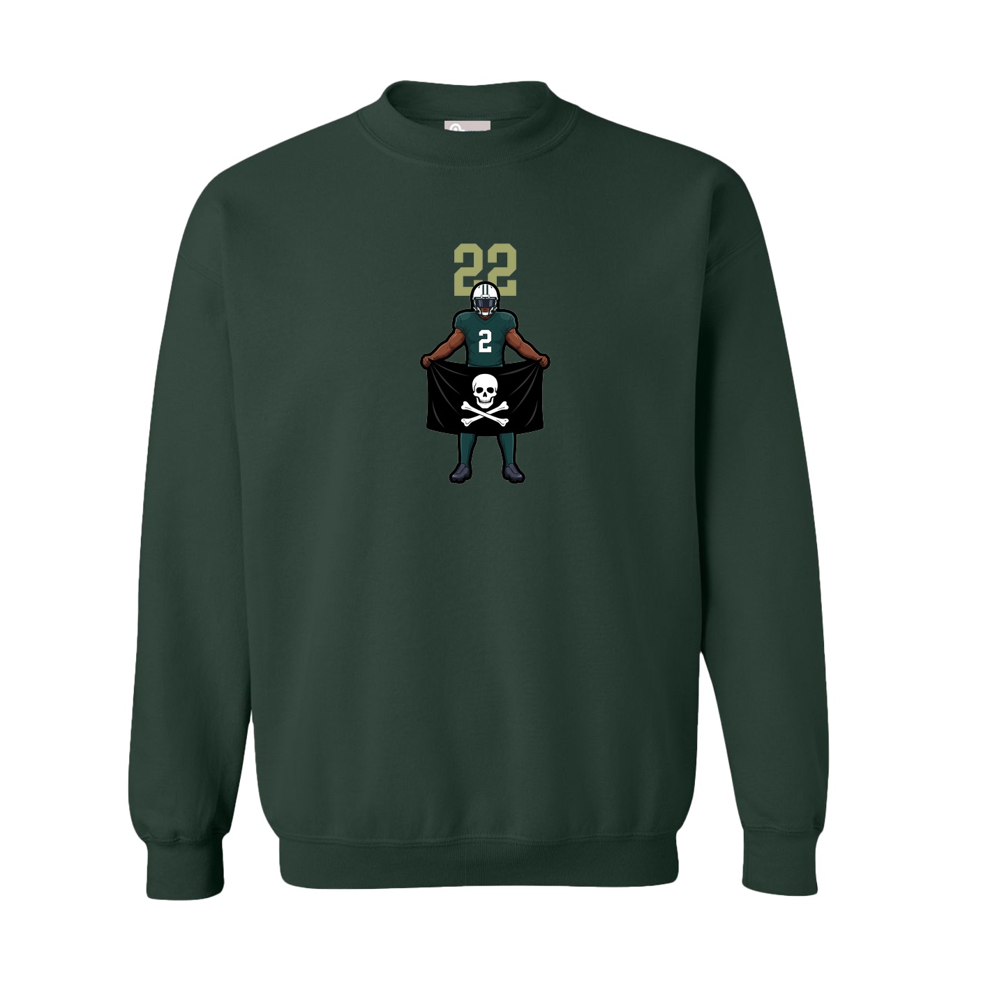 Fleece Crew — Number Top in Green