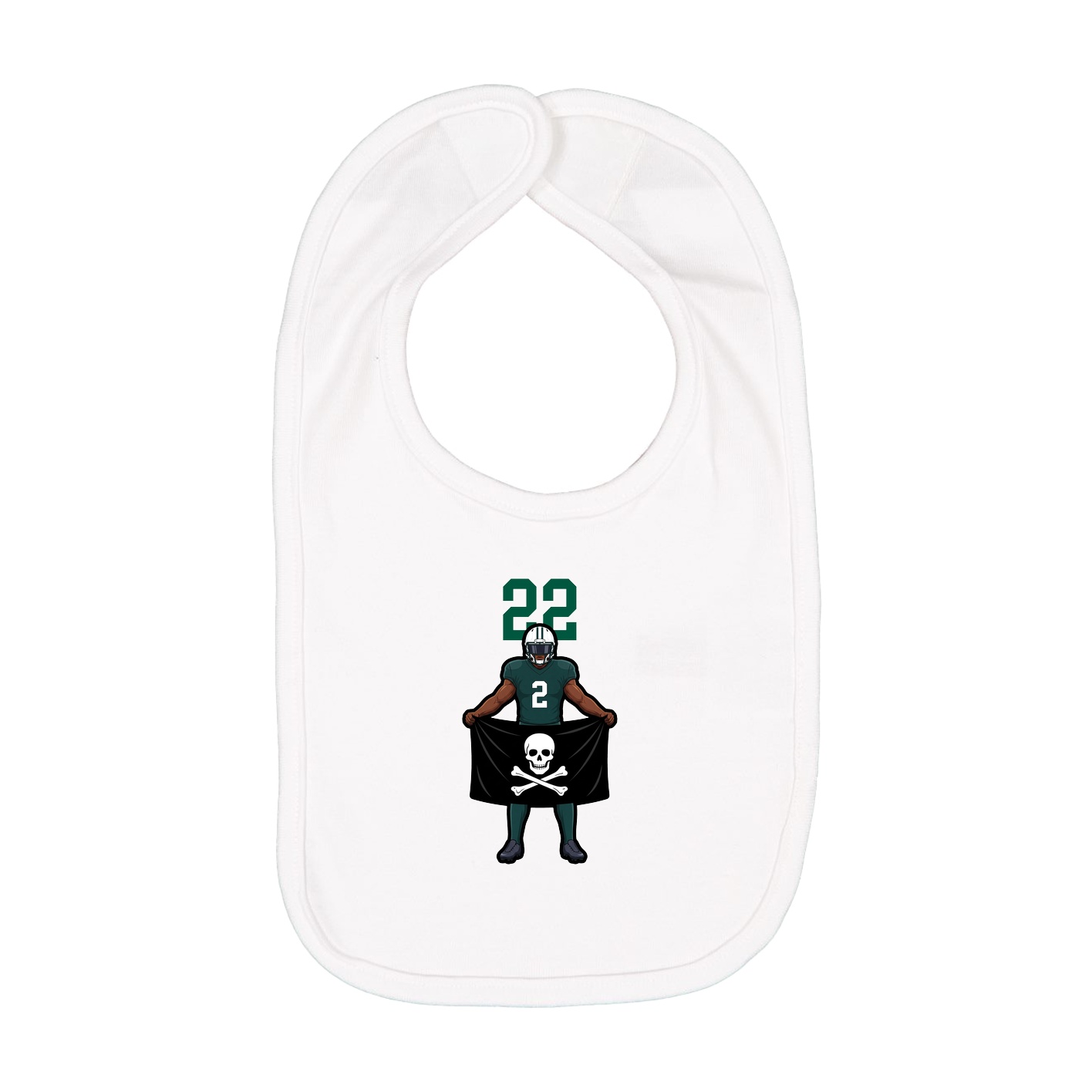 Infant Bib — Number Top in White
